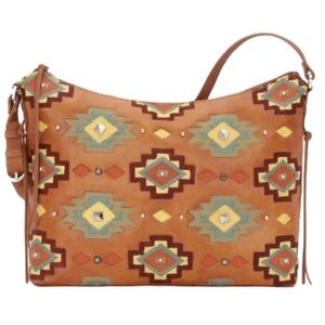 American West Adobe Allure Zip-Top Leather Shoulder Bag